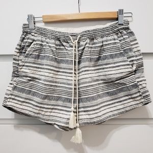 A&F Black & Cream Tassel Shorts